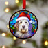 Bearded Collie in Santa Hat Suncatcher Decoration
